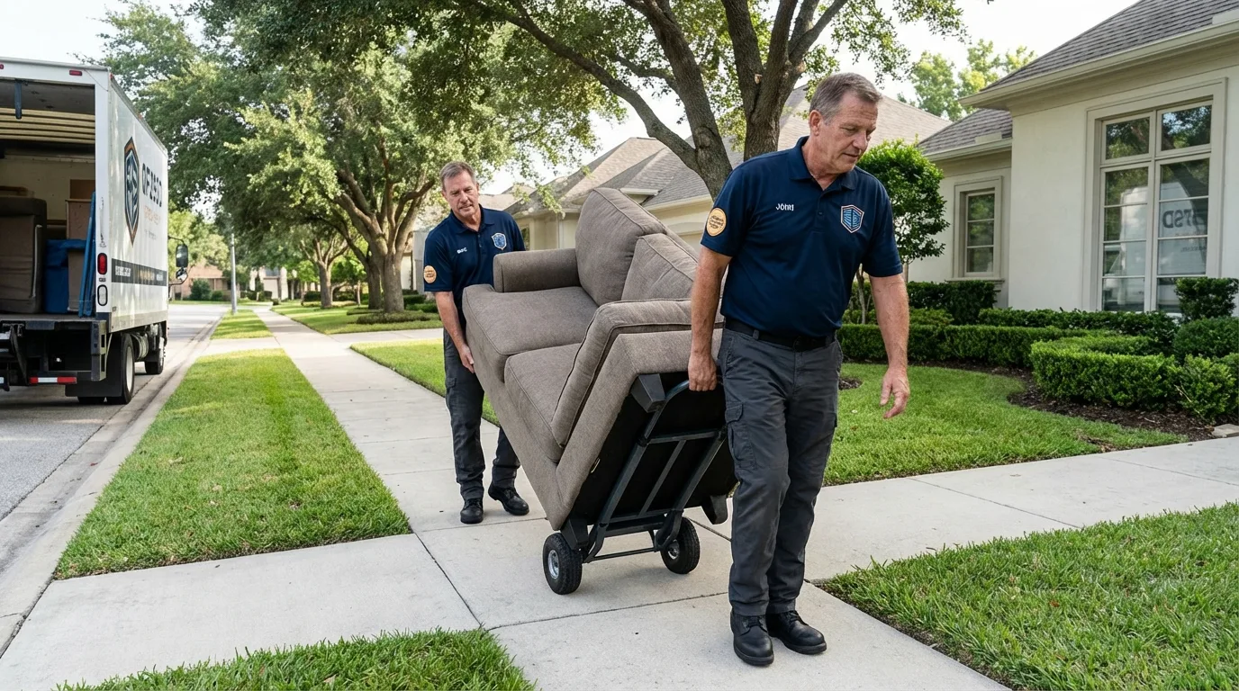 Local residential moving crew loading furniture in Arapahoe, NE